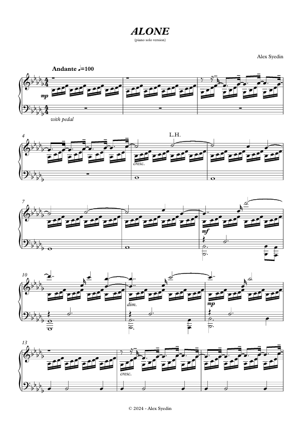 Alone (solo piano version)