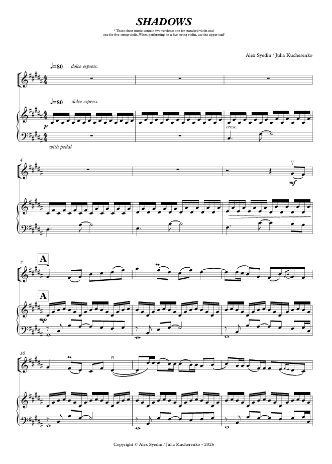 Shadows (violin + piano)
