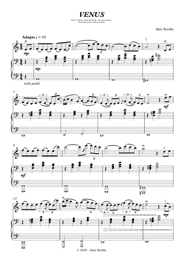 Venus (violin + piano)